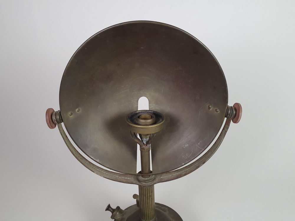 Mid century antique brass German Radiator converted into a Table Lamp