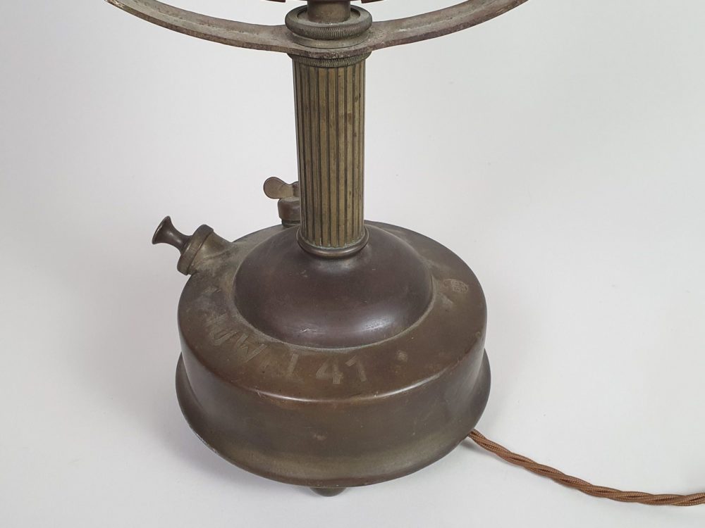 Mid century antique brass German Radiator converted into a Table Lamp