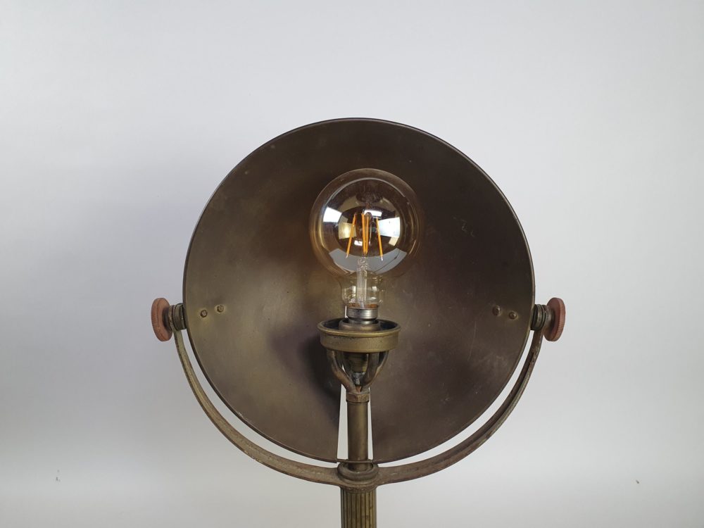 Mid century antique brass German Radiator converted into a Table Lamp