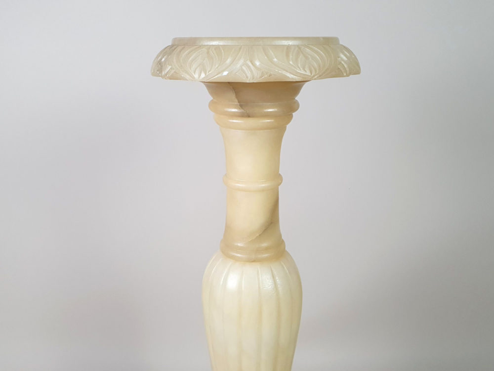 Mid century antique tall alabaster Torchère Floor Lamp