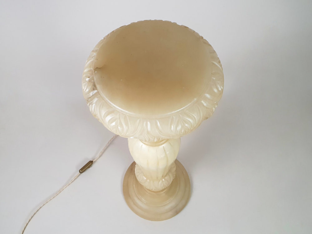 Mid century antique tall alabaster Torchère Floor Lamp