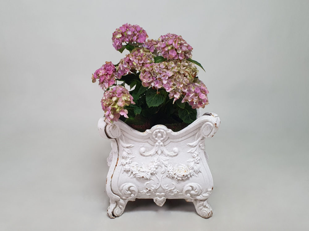 Mid century cast iron ornate square antique Garden Planter