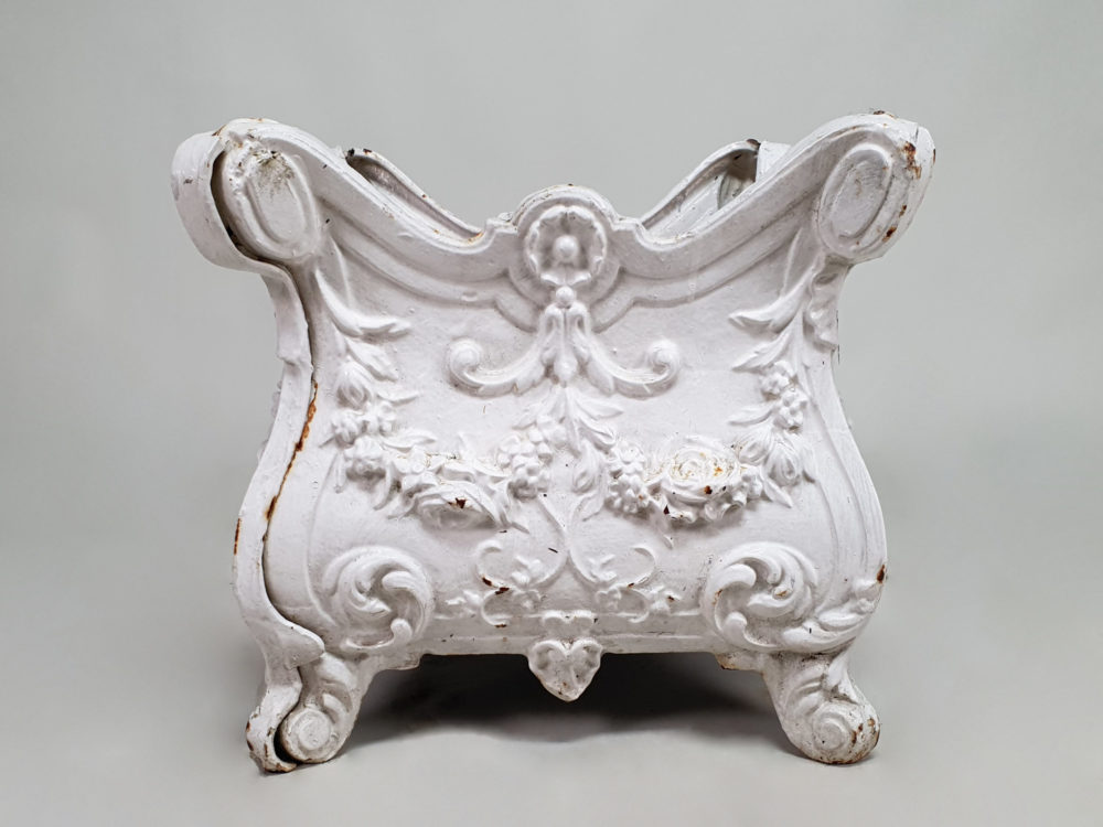 Mid century cast iron ornate square antique Garden Planter
