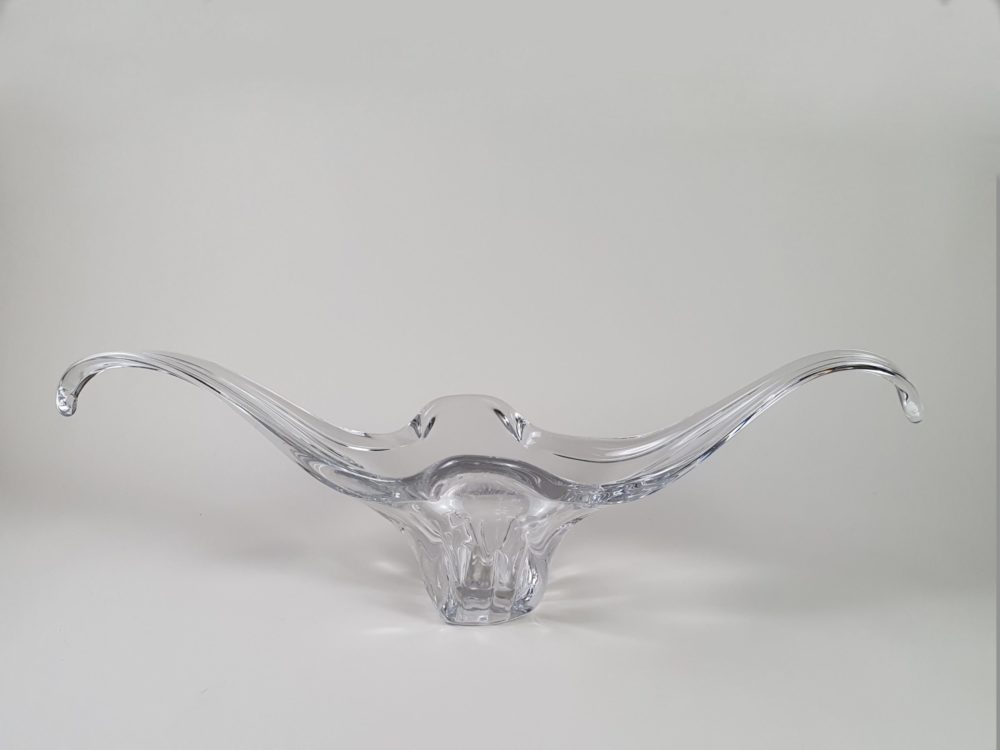 Mid century clear glass sculptural  French bowl
