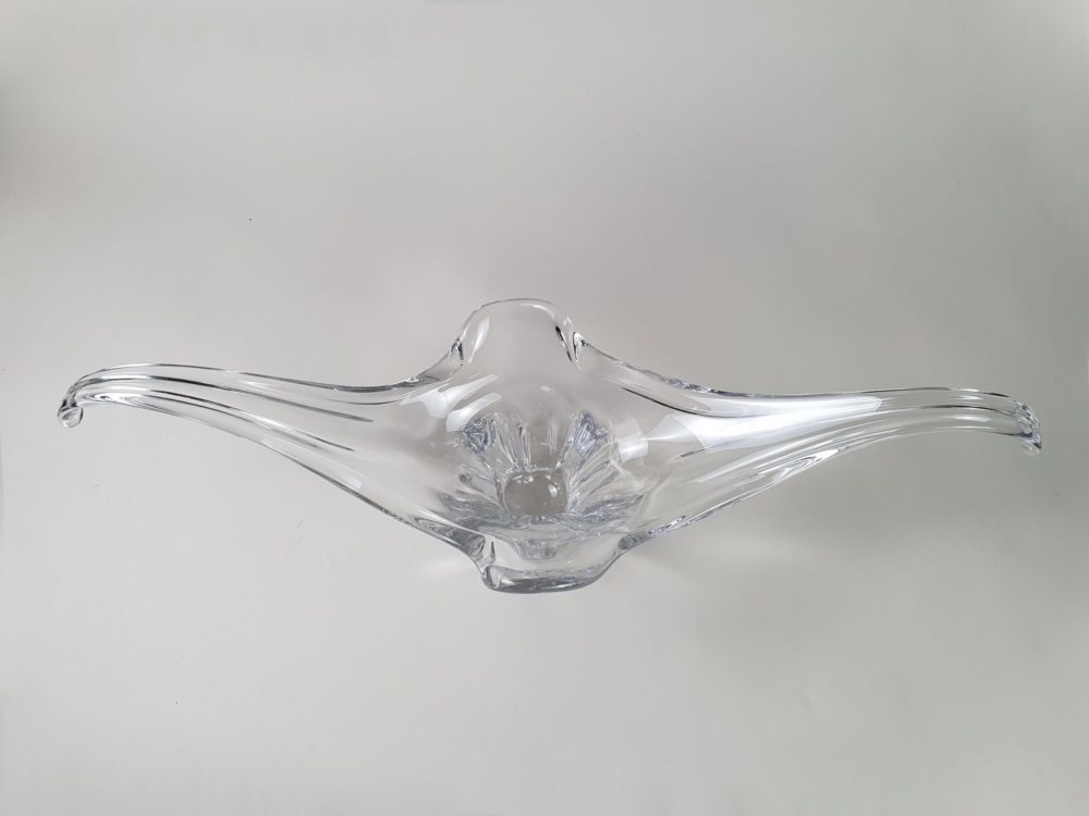 Mid century clear glass sculptural  French bowl