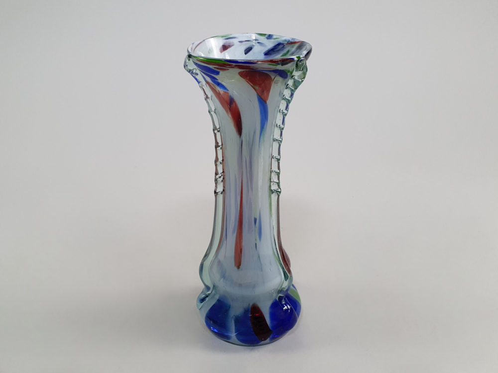 Murano mid century vintage End of Day splatter glass Vase