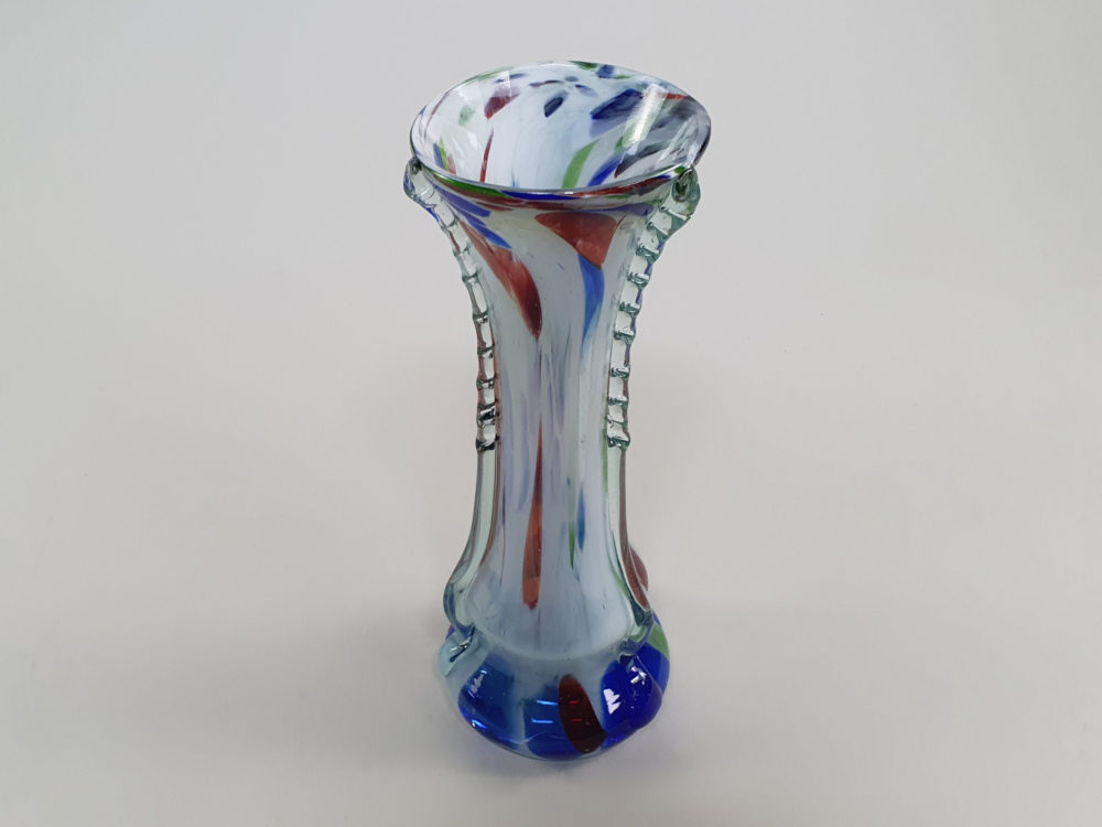 Murano mid century vintage End of Day splatter glass Vase
