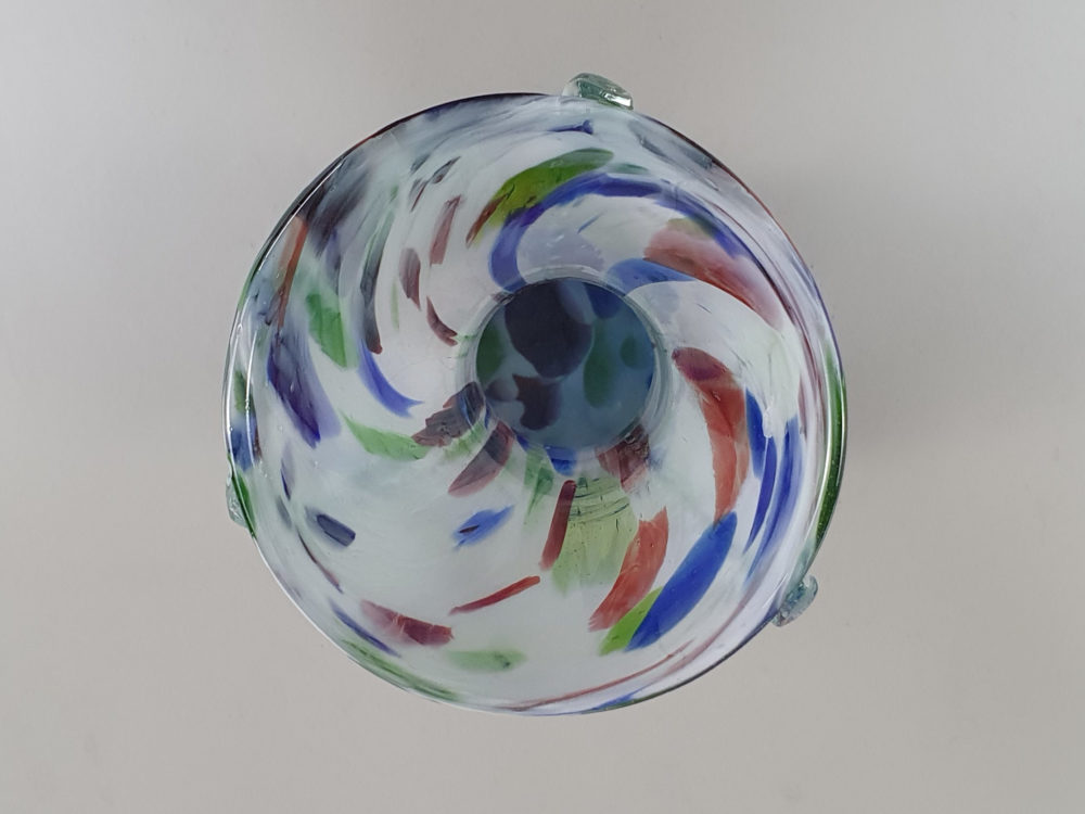 Murano mid century vintage End of Day splatter glass Vase