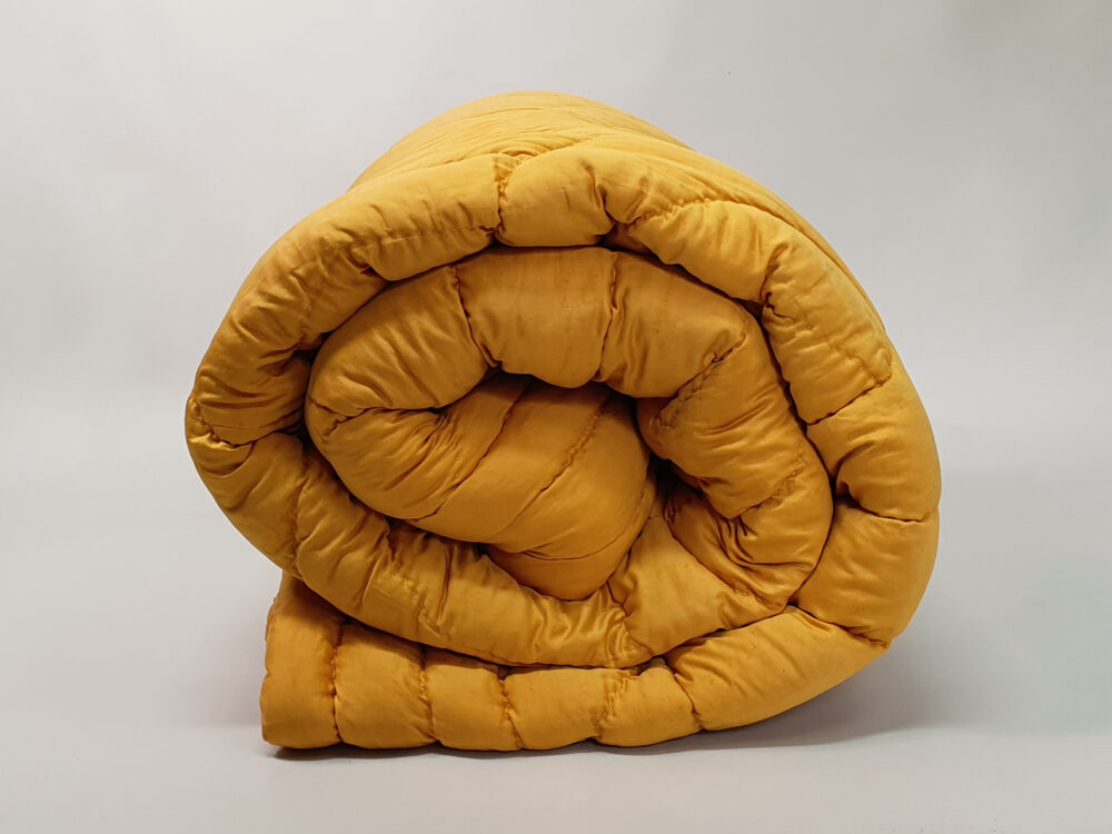 Mustard yellow antique textile Quilt or Boutis