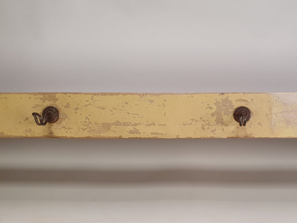 Original antique painted yellow Kitchen Wall Shelf Unit