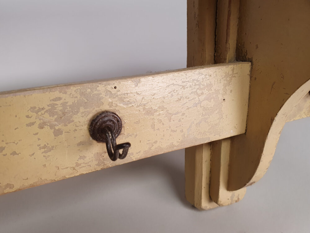 Original antique painted yellow Kitchen Wall Shelf Unit