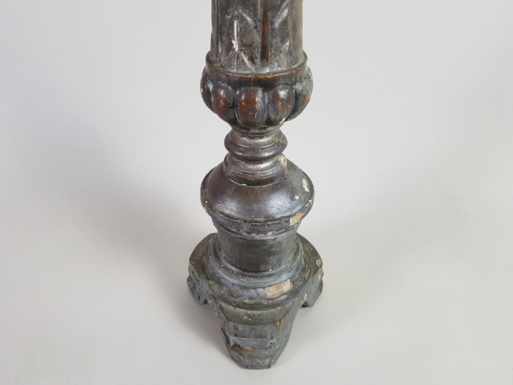 Pair of 18th century grandly scaled Italian silver gilt Pricket Sticks or Candlesticks