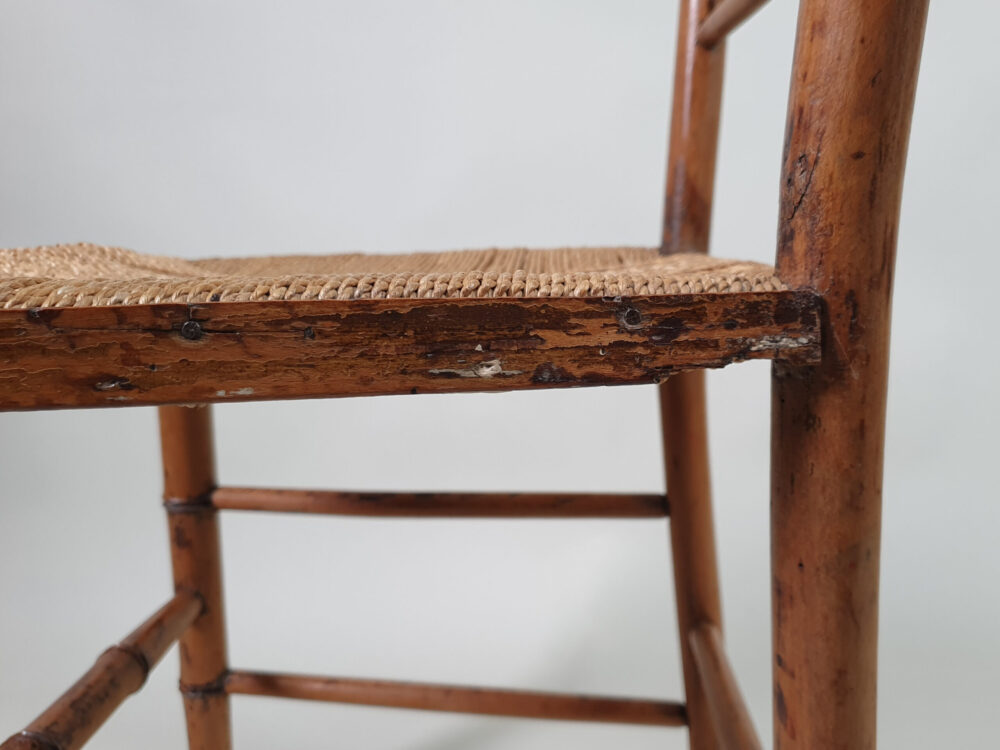Pair of 19th century antique faux bamboo Side Chairs