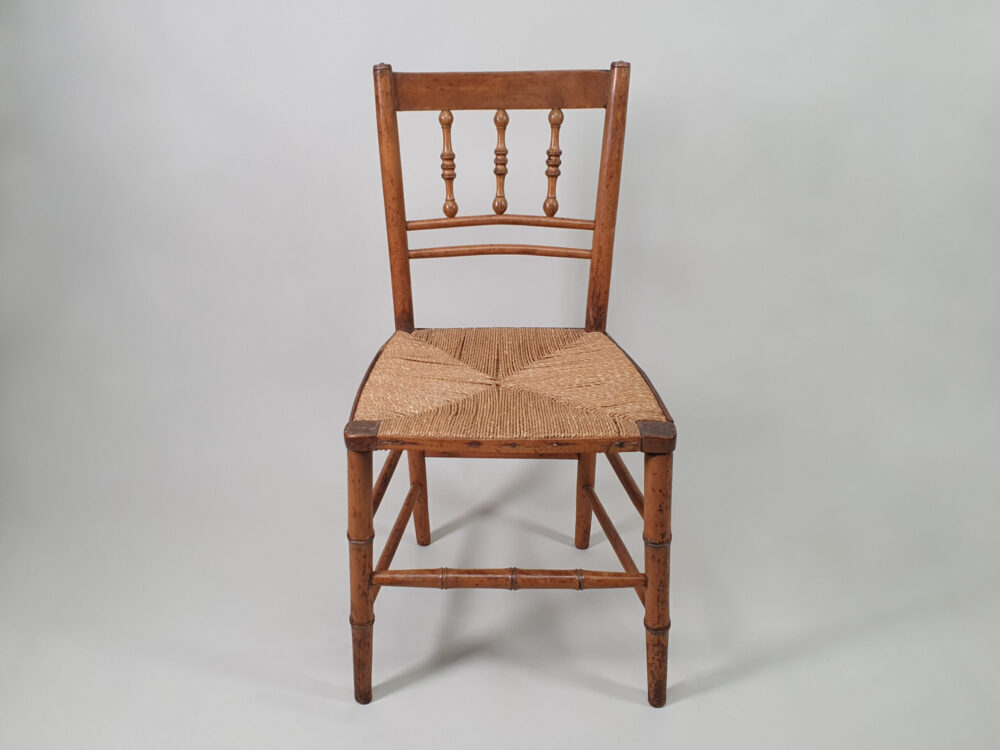 Pair of 19th century antique faux bamboo Side Chairs