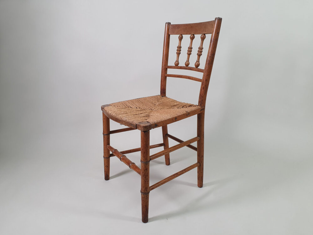 Pair of 19th century antique faux bamboo Side Chairs