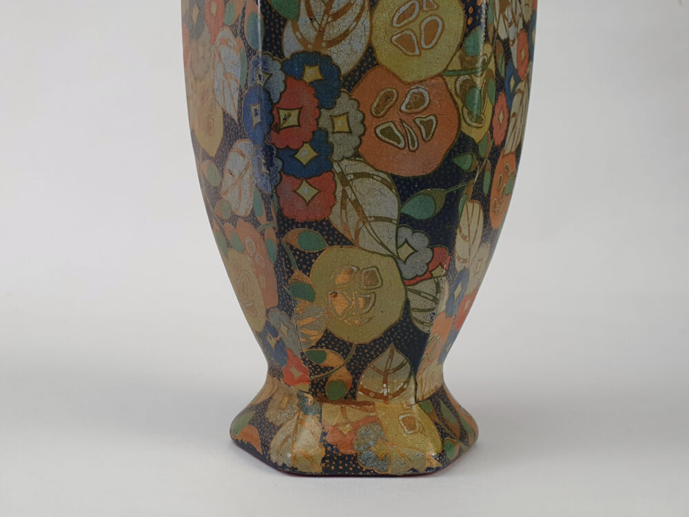 Pair of Art Deco decorative antique painted Vases