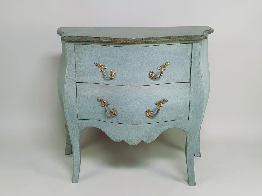 Pair of antique French marble bombe Chest of Drawers or Bedside Cabinets
