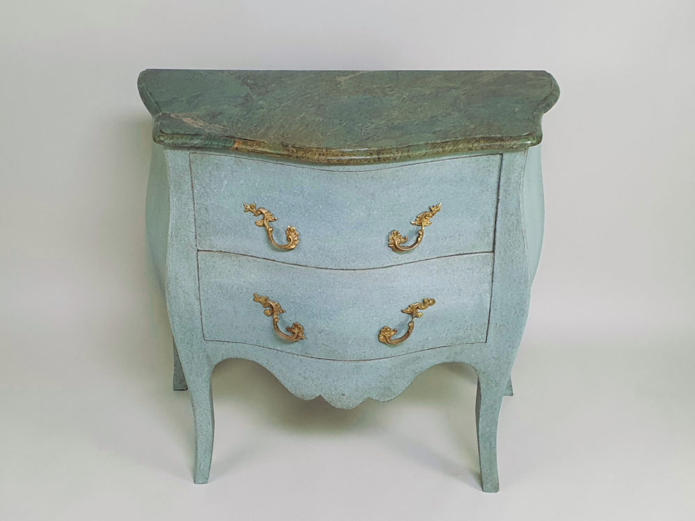 Pair of antique French marble bombe Chest of Drawers or Bedside Cabinets