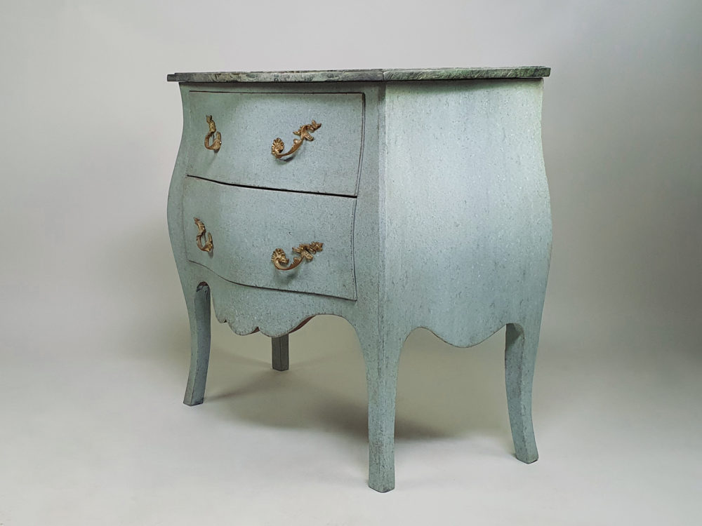 Pair of antique French marble bombe Chest of Drawers or Bedside Cabinets