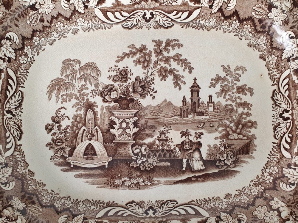 Pair of antique early Victorian brown Platters or Meat Dishes by RC & Co