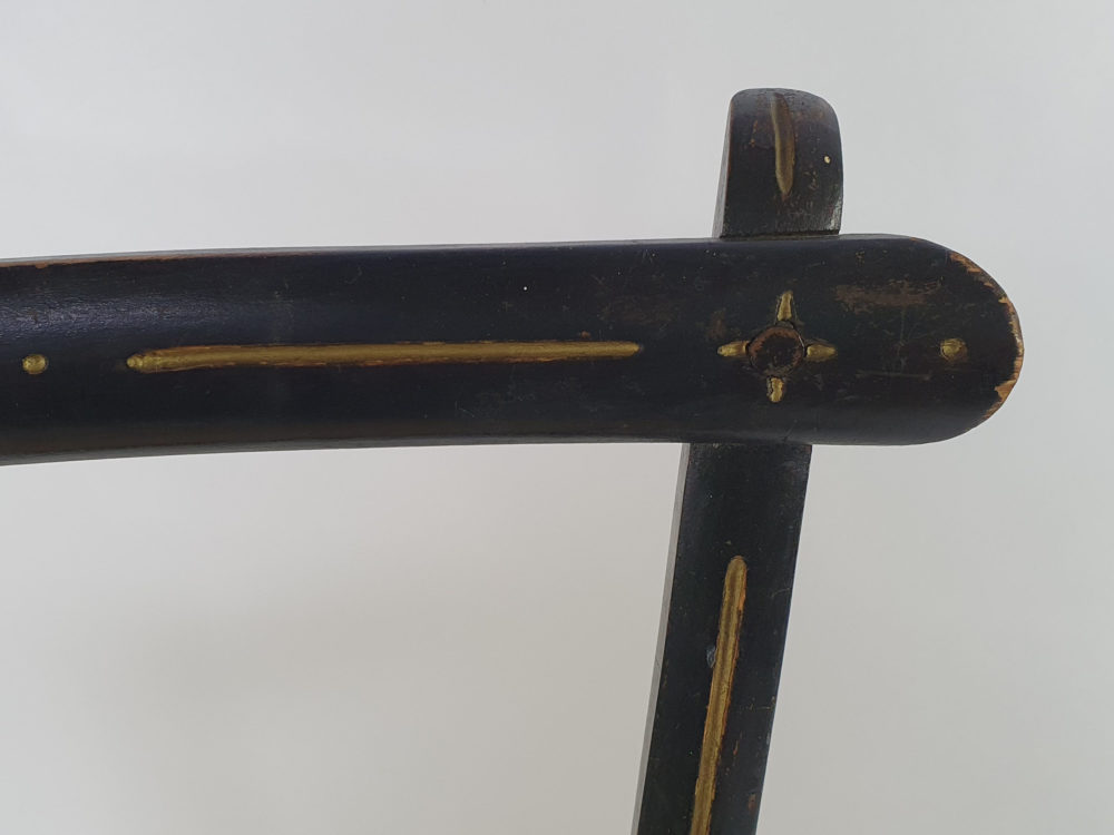 Pair of antique ebonised Aesthetic Movement caned bedroom Chairs