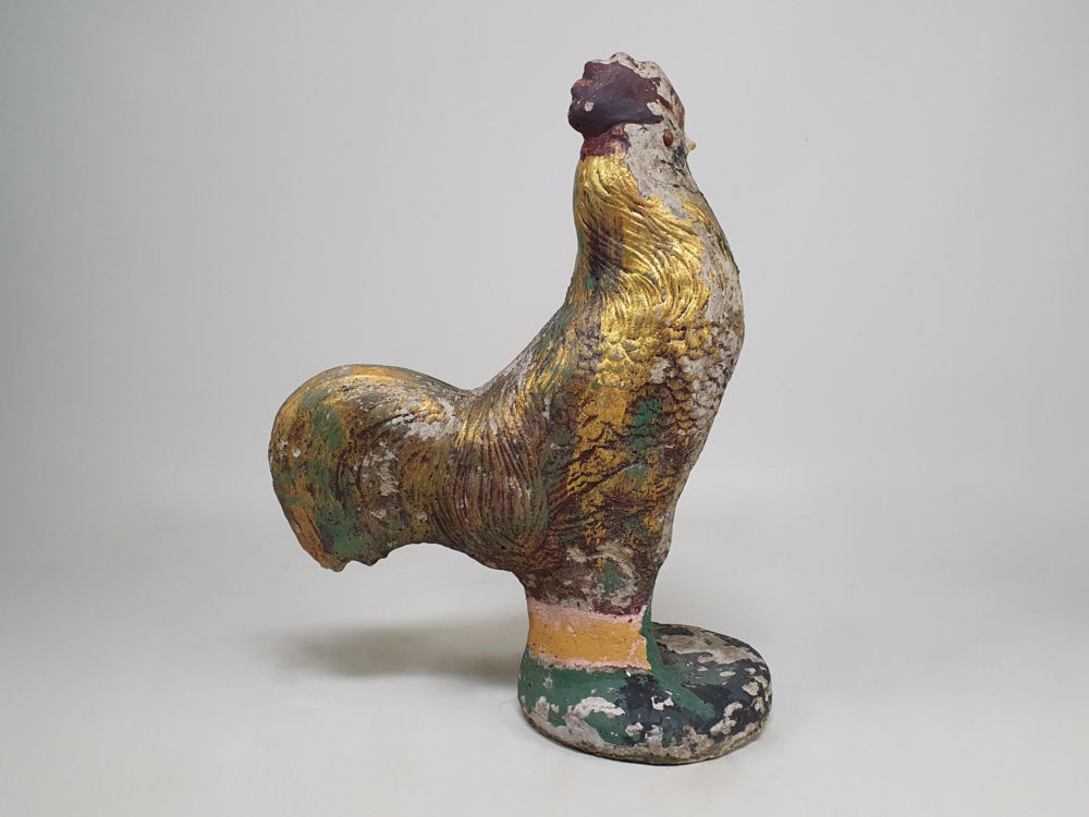 Pair of antique Garden Ornament Cockerels or roosters