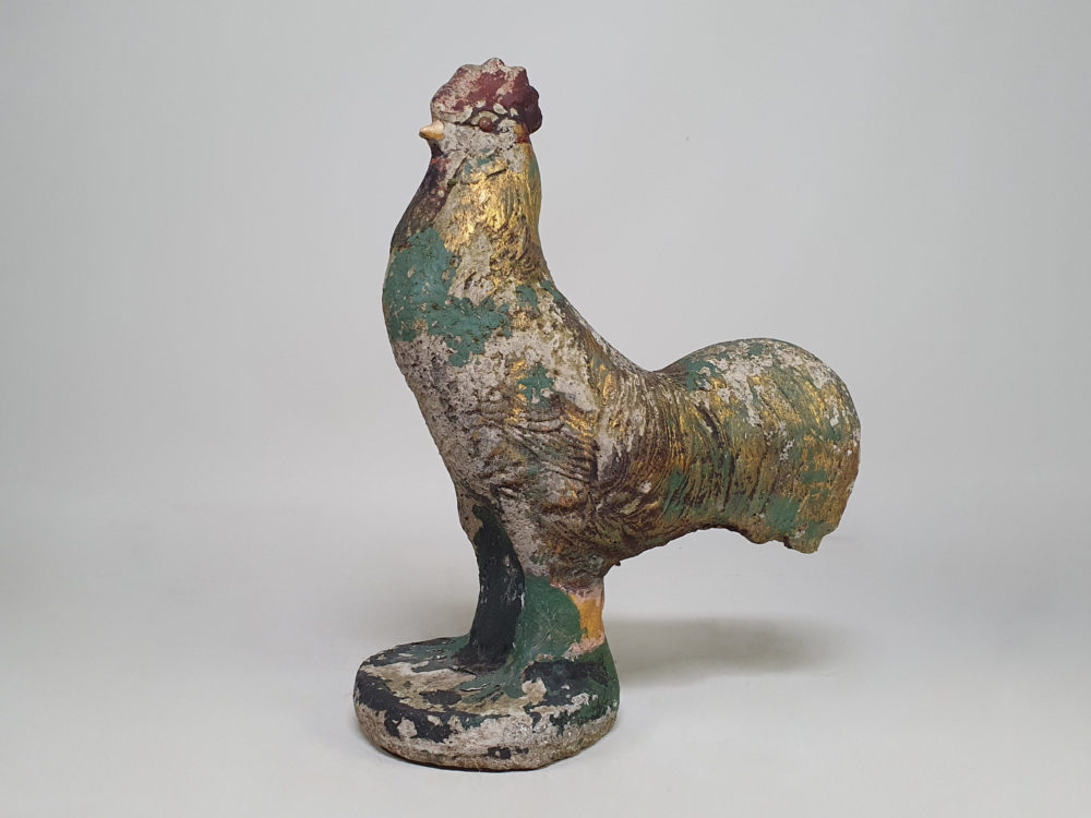 Pair of antique Garden Ornament Cockerels or roosters
