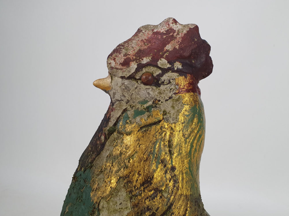 Pair of antique Garden Ornament Cockerels or roosters