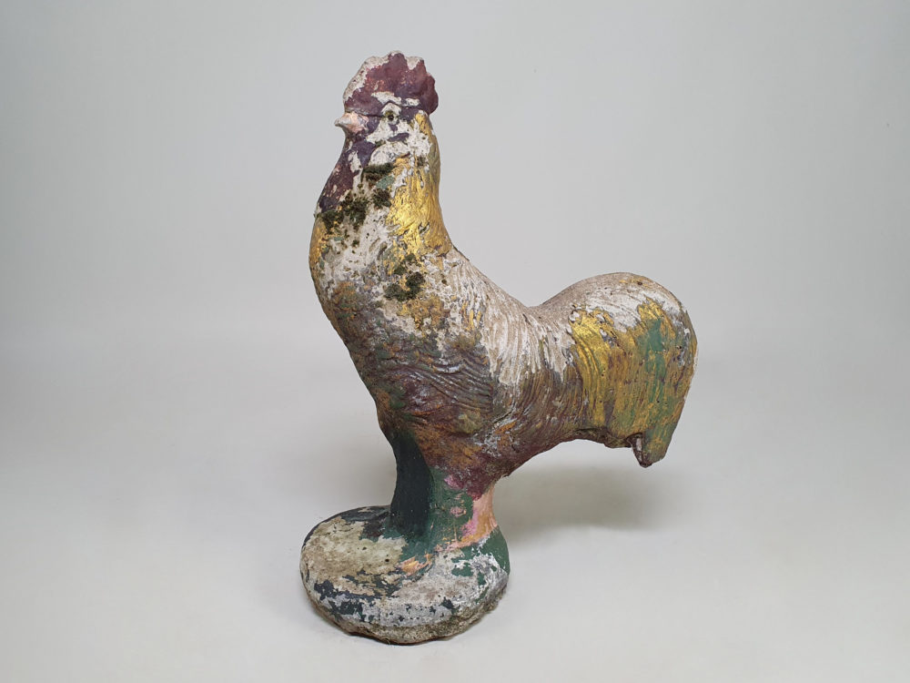 Pair of antique Garden Ornament Cockerels or roosters