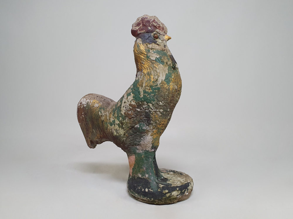 Pair of antique Garden Ornament Cockerels or roosters