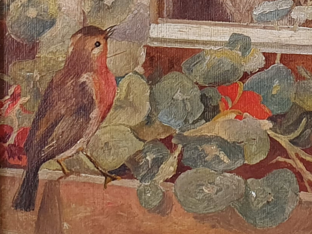 Pair of early 1900s French antique oil Paintings - Cats and Dogs