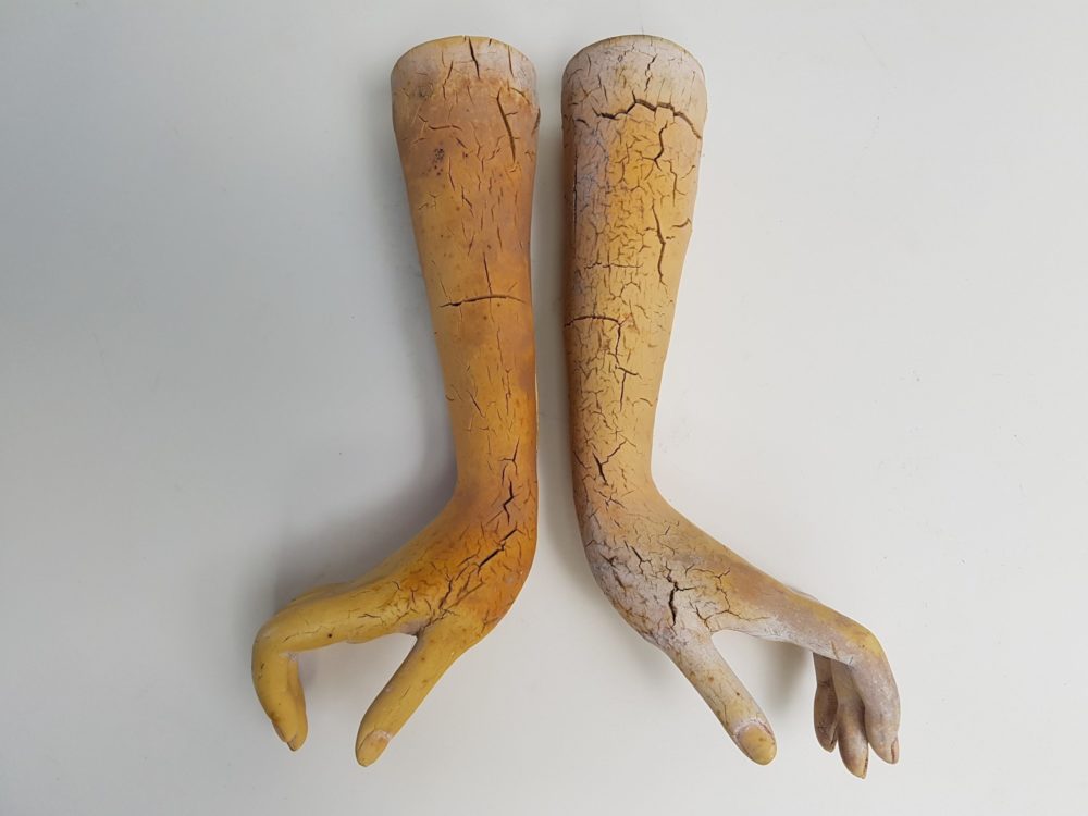 Pair of early 1900s decorative antique Mannequin Arms