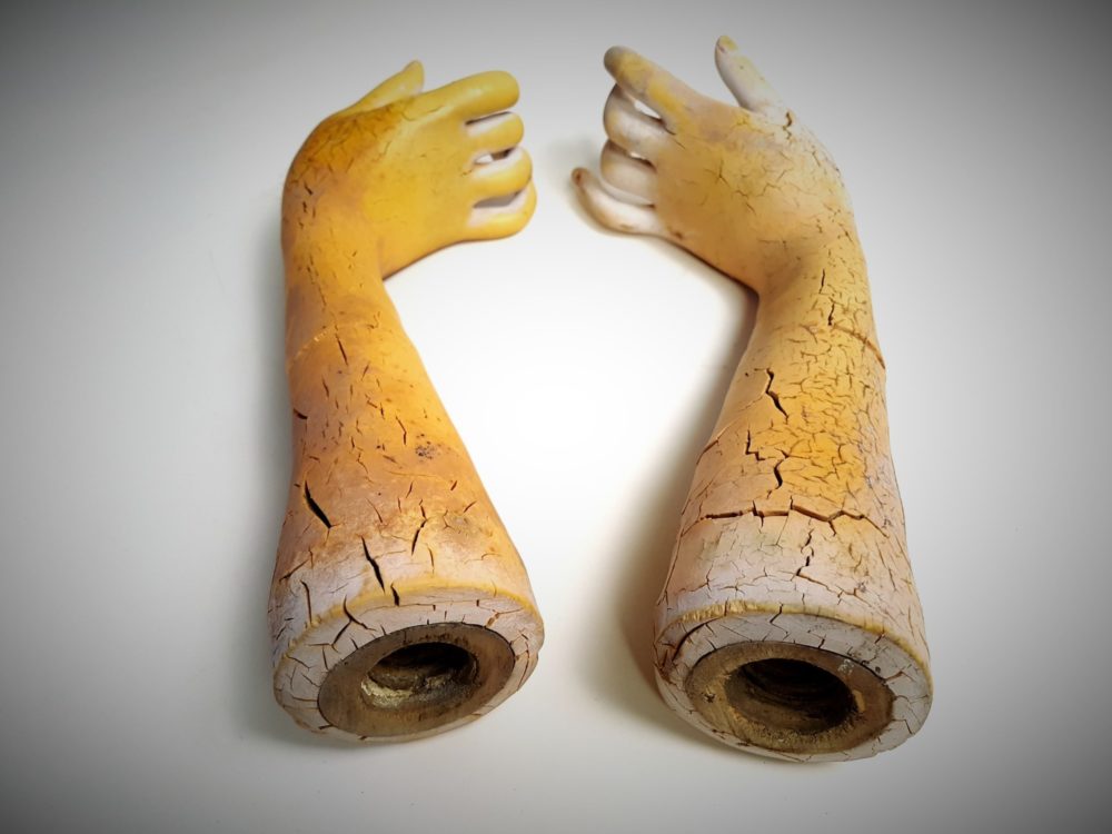 Pair of early 1900s decorative antique Mannequin Arms