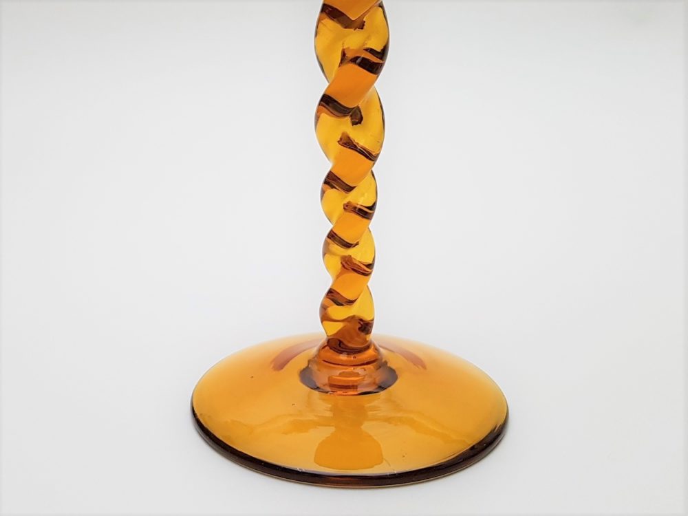 Pair of Mid Century Amber Vases
