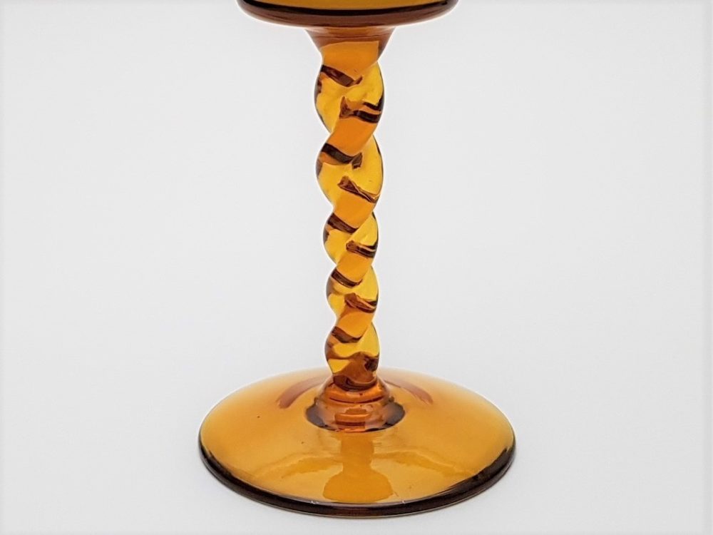 Pair of Mid Century Amber Vases