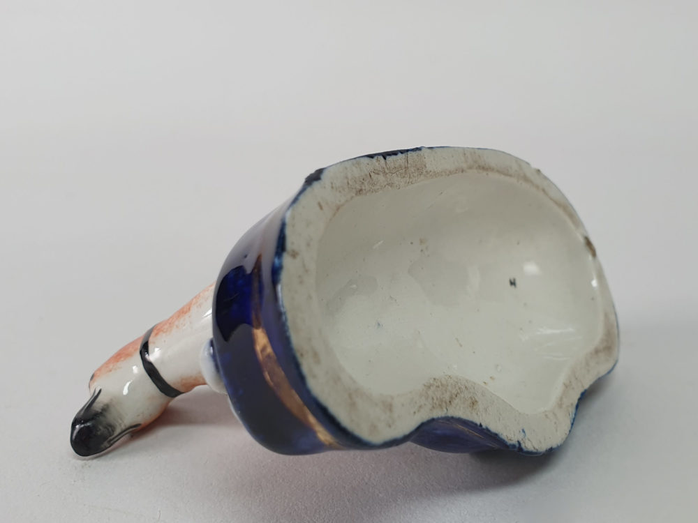 Pair of miniature antique ceramic Staffordshire Greyhounds