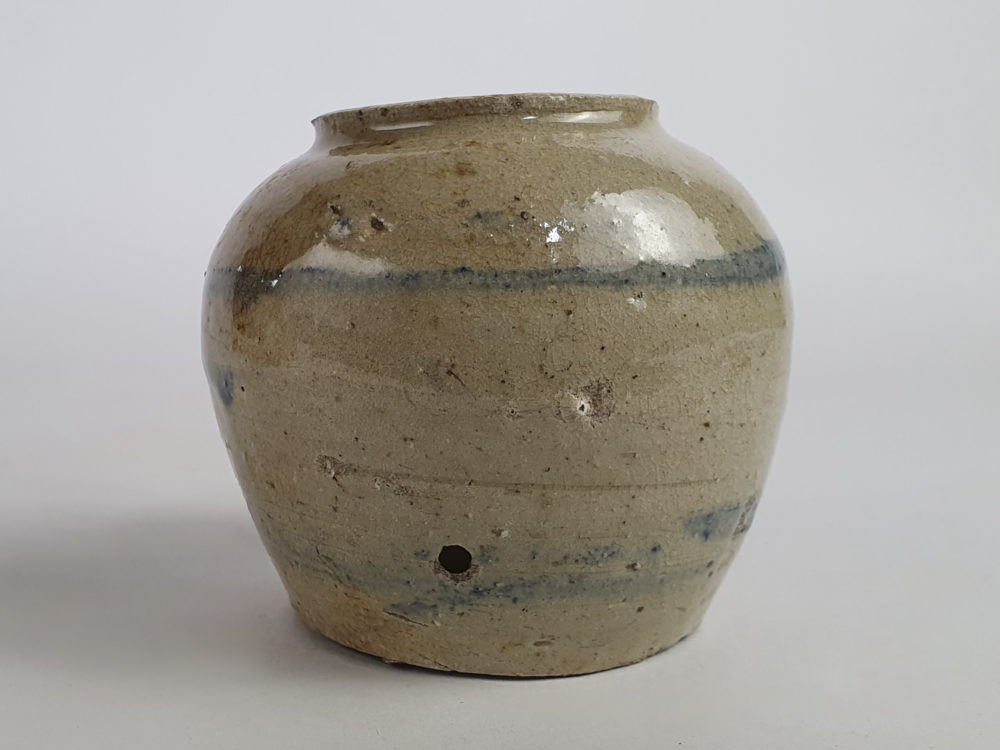 Pair of rustic antique pottery Ginger Jars