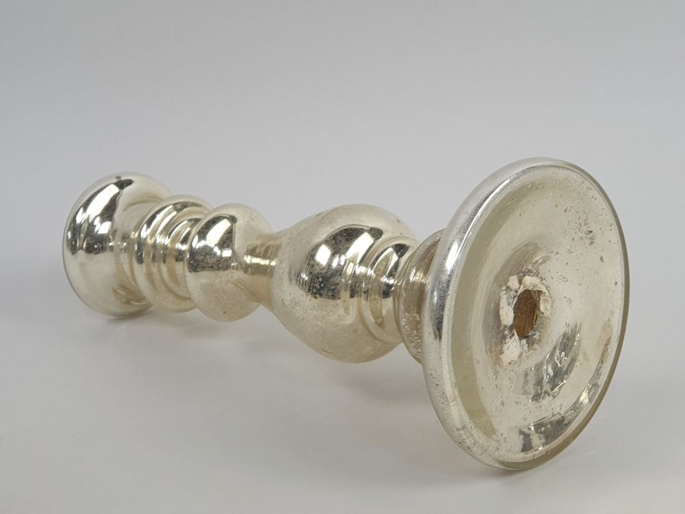 Pearlised 19th century antique mercury glass Candlestick Holder