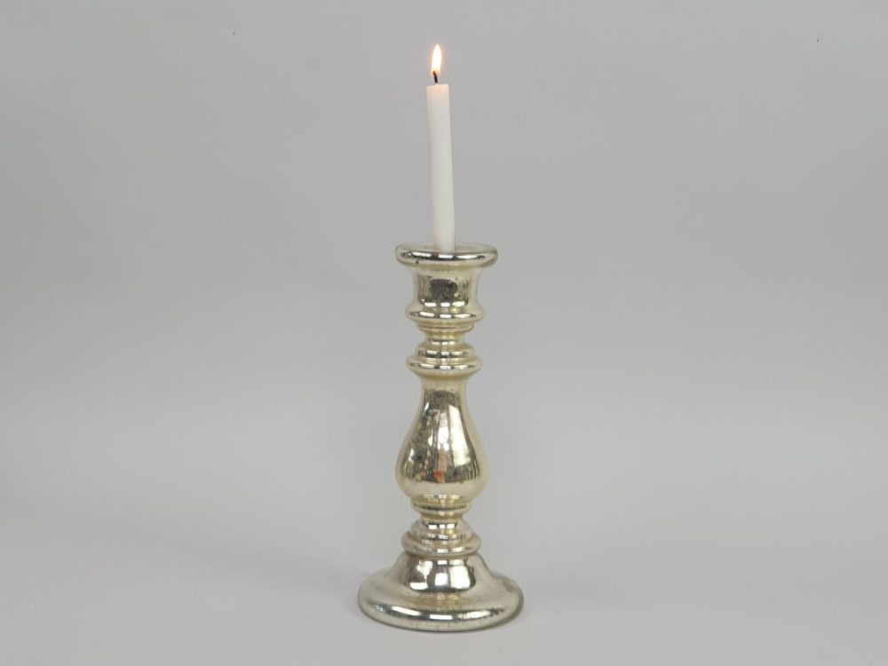 Pearlised 19th century antique mercury glass Candlestick Holder