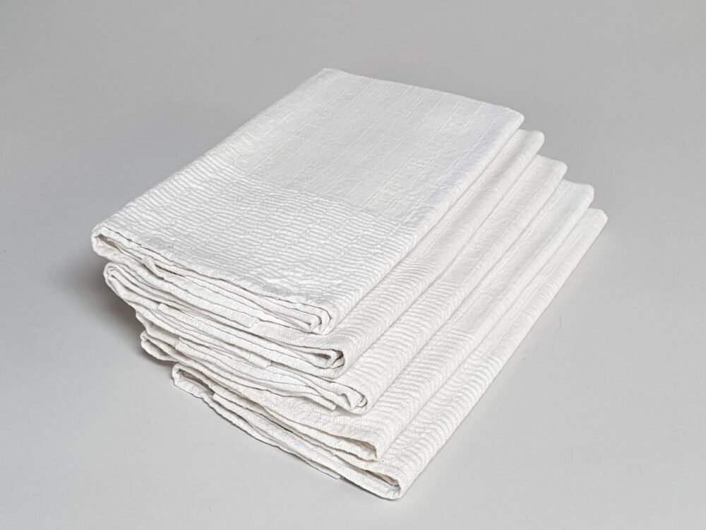 Plain cream antique linen Irish Tea Towels