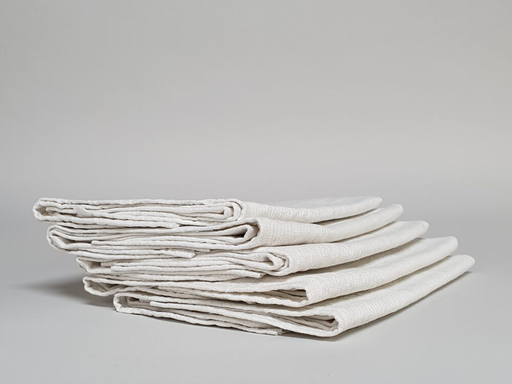 Plain cream antique linen Irish Tea Towels
