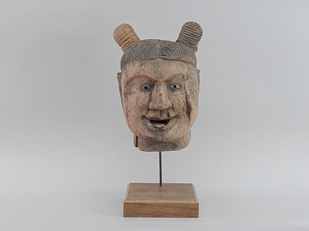 Rustic antique carved Burmese Puppet Head