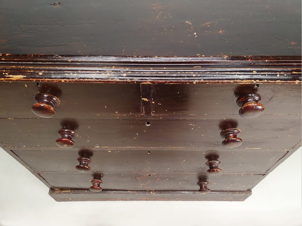 Rustic antique furniture - chest of drawers in original flaky Paint