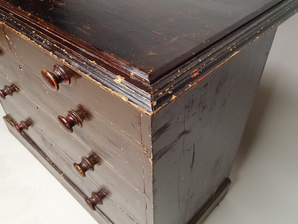 Rustic antique furniture - chest of drawers in original flaky Paint