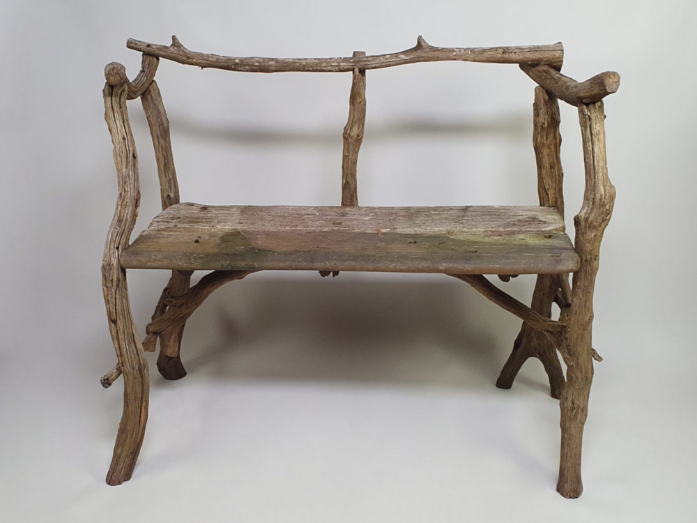 Rustic antique wooden Garden Bench and Table