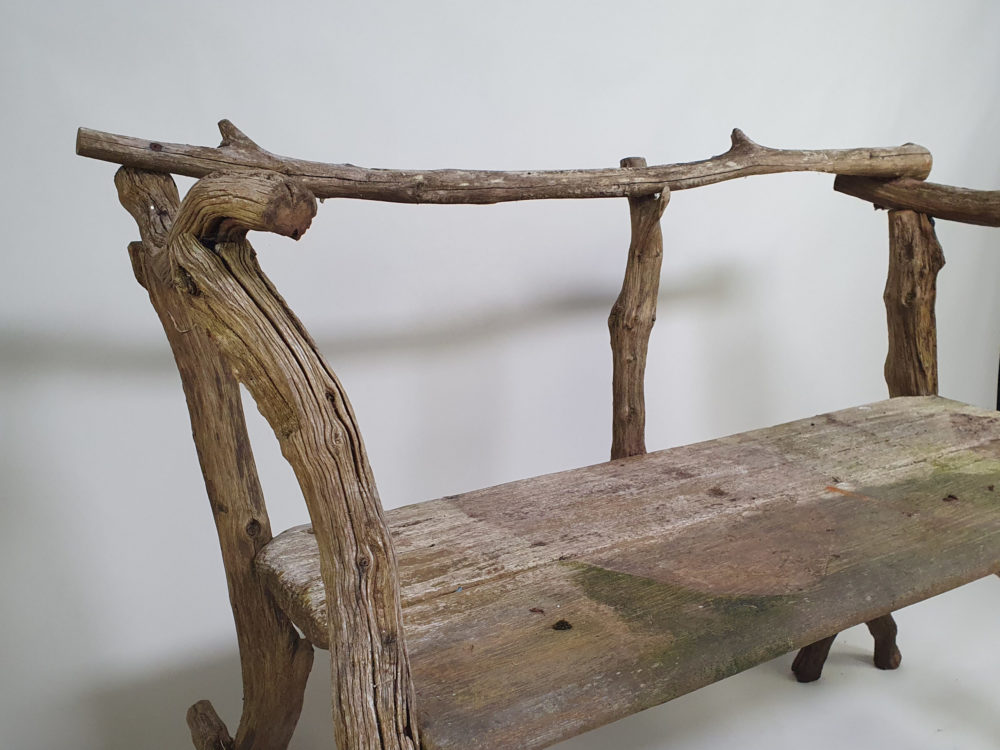 Rustic antique wooden Garden Bench and Table