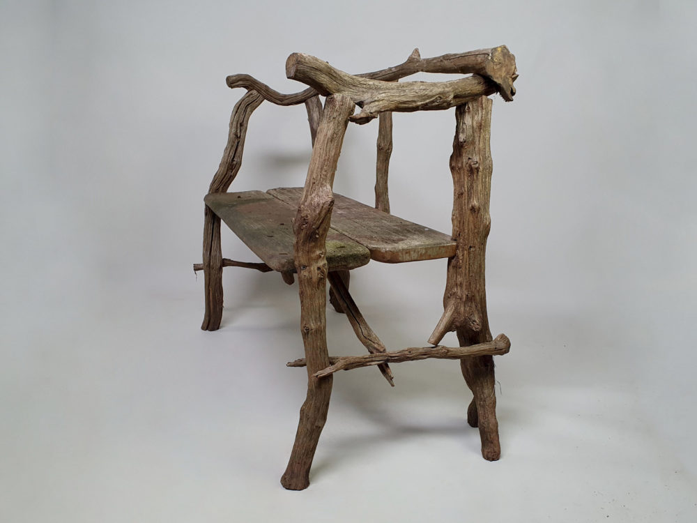 Rustic antique wooden Garden Bench and Table