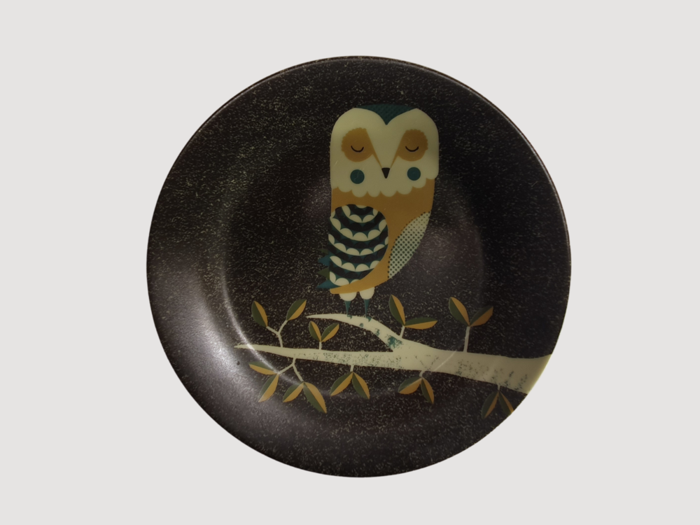Set of 4 Tom Frost 'Dust Wildlife' Wall Mounted Plates - Fox, Hare, Otter & Owl