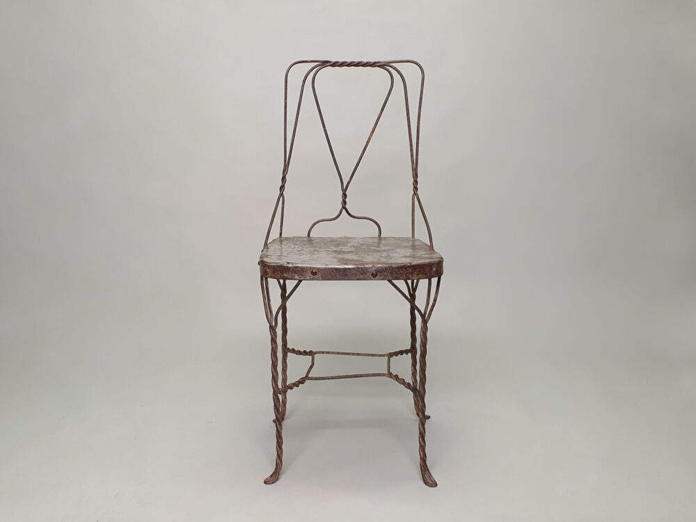 Set of 8 antique mid century hand made wire dining Chairs