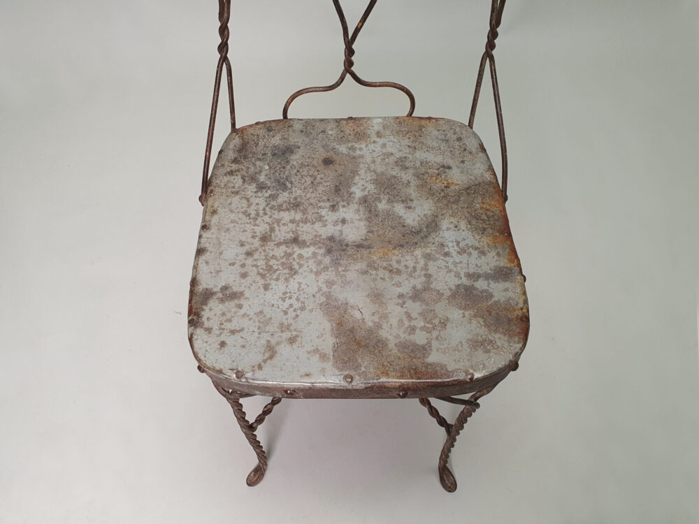 Set of 8 antique mid century hand made wire dining Chairs